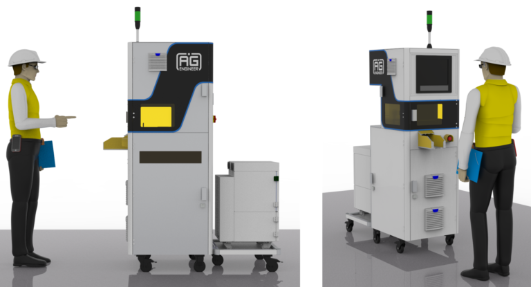 Laserovacia stanica , vyrobne stitky, laser engraver Automatizacia, priemyselne riesenia, roboticke pracoviska