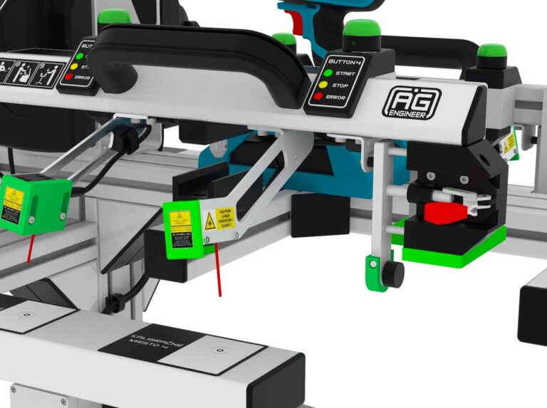 Measuring device with automated screwdrivers