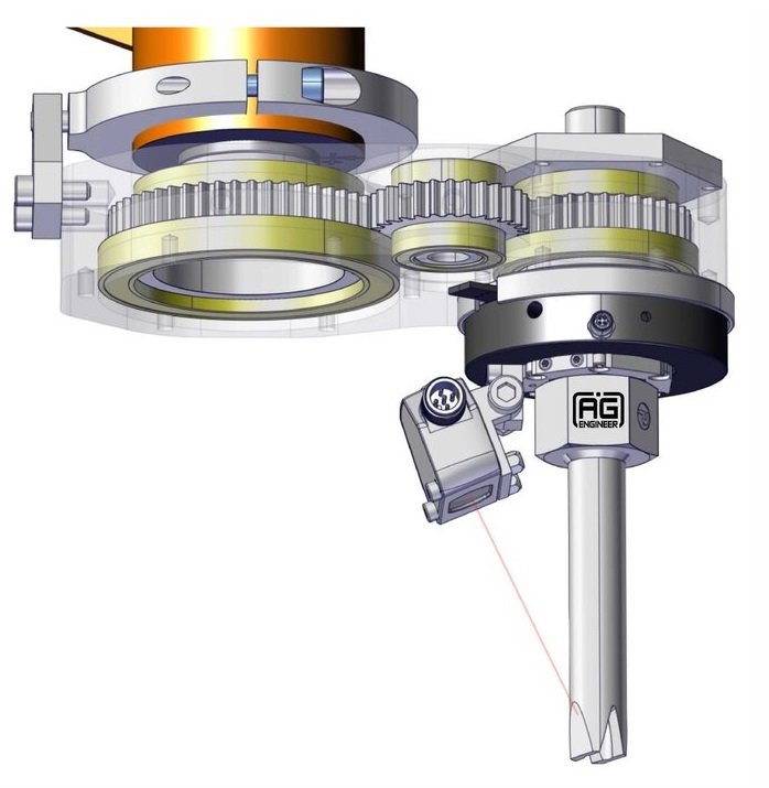 Extended rotating nozzle gearbox